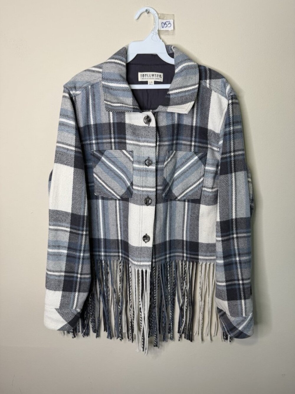 New Idyllwind Miranda Lambert Walker Cropped Fringe Jacket Plaid